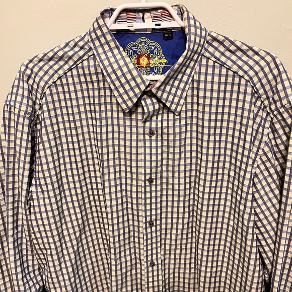 Robert Graham - Men’s XL - White & Blue - Classic Button-up Shirt - 100% Cotton - Picture 12 of 15